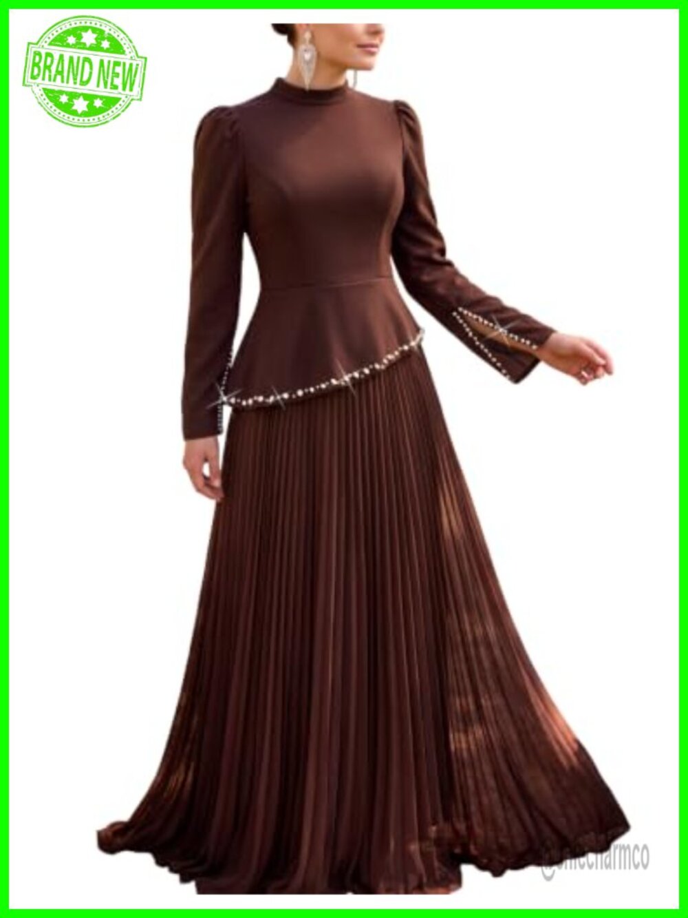 Plus Size Formal Evening Gown Rhinestone Wedding Guest Maxi Dress